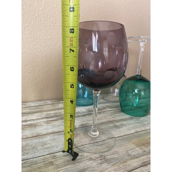 Marquis by Waterford Colored Polka Dot Wine Glasses – Set of 4 Balloon Goblets - Picture 10 of 15